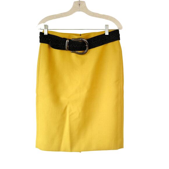 J.Crew No. 2 Mustard Wool Pencil Skirt | Fall Prep Chic Office Capsule Classic - Picture 3 of 13